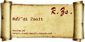 Rádi Zsolt névjegykártya