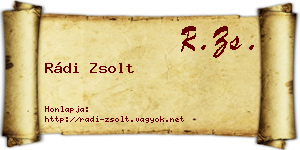 Rádi Zsolt névjegykártya